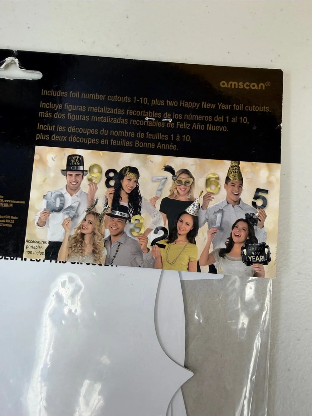 Amscan Metallic Gold and Silver Countdown Photo Props numbers 10-1 twelve pieces